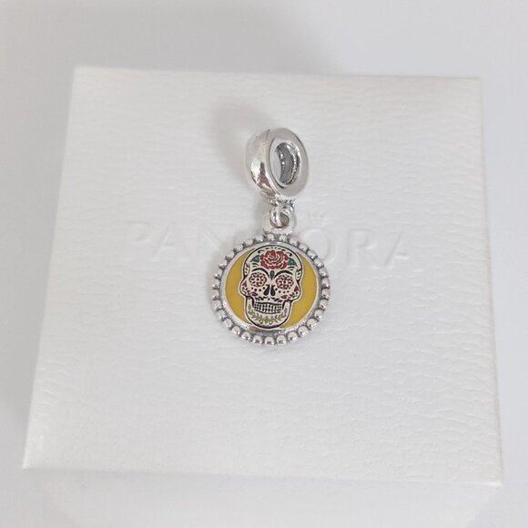 Pandora Mexico Day of the Dead Colorful Skull Dangle Charm S925 Silver with box - Picture 9 of 9
